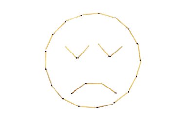 Smiley face Discontent is made out of matches clipart