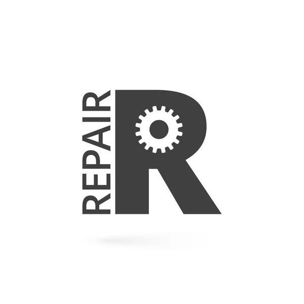 Ремонт логотипу з літерою R на білому тлі — стоковий вектор