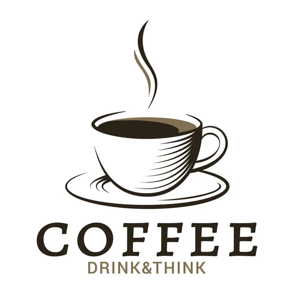 Koffie beker vintage logo op witte achtergrond — Stockvector