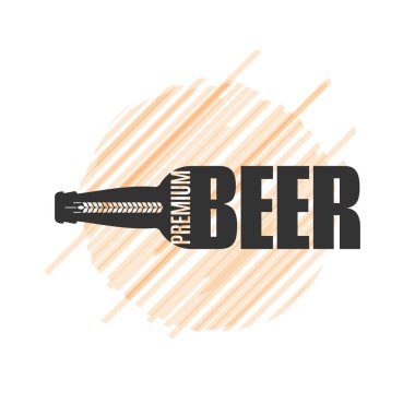 bira şişe logo tasarım om beyaz arka plan