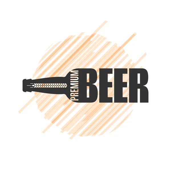 Bier fles logo ontwerpen om witte achtergrond — Stockvector