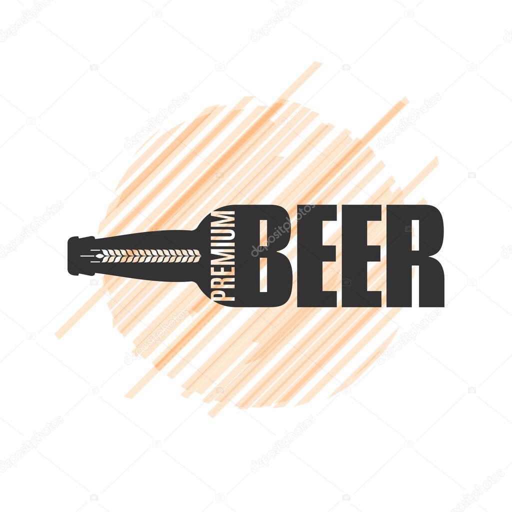 beer bottle logo design om white background