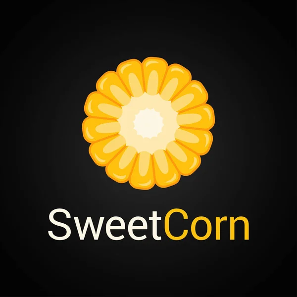 Sweet corn logo on black background — Stock Vector