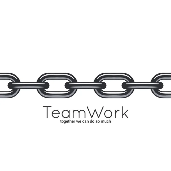 Concept de travail d'équipe en chaîne sans couture sur fond blanc — Image vectorielle