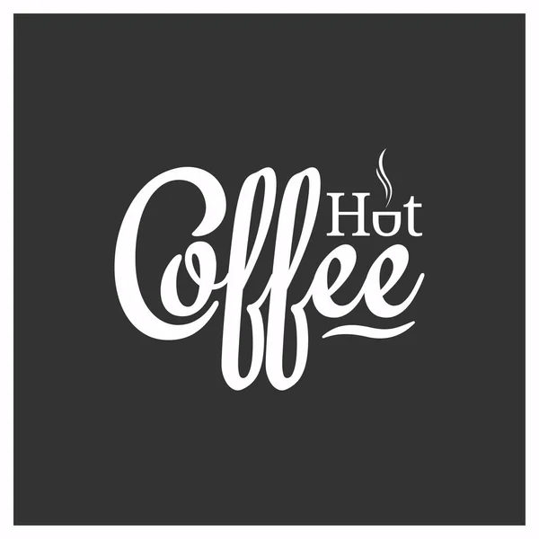 Coffee vintage lettering. Hot Coffee logo on black background — Stock Vector