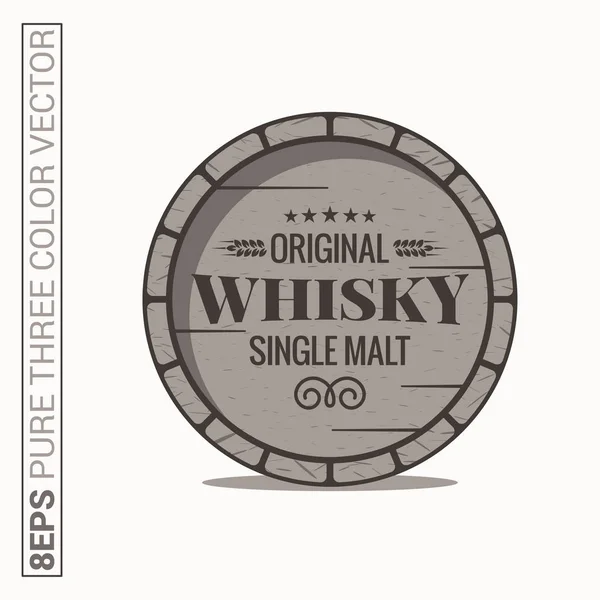 Logo du tonneau whisky. Whisky single malt sur fond blanc — Image vectorielle
