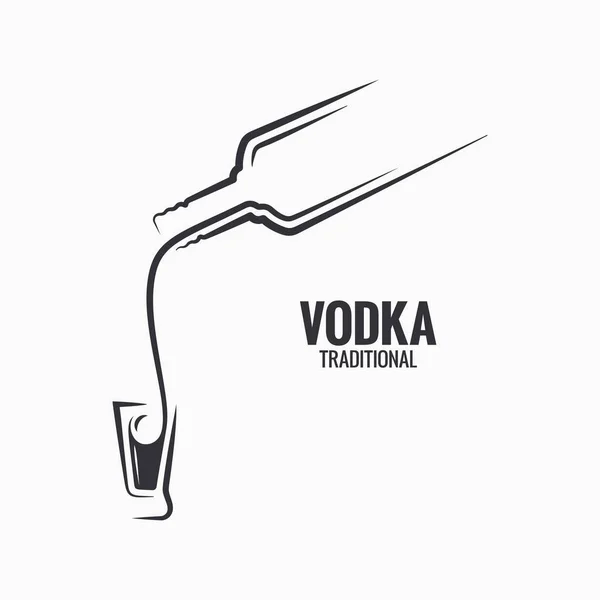 Logo de la botella de vodka. Vodka sobre fondo blanco — Vector de stock
