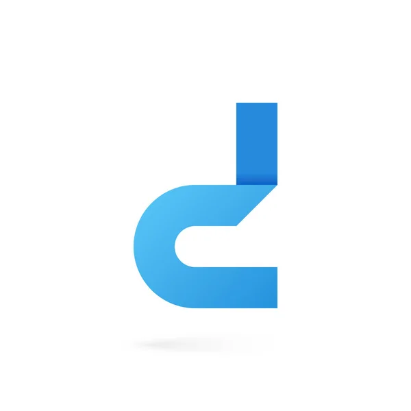 Letter D logo op witte alfabet achtergrond — Stockvector