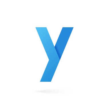 Y harfi logo alfabe beyaz arka plan üzerinde