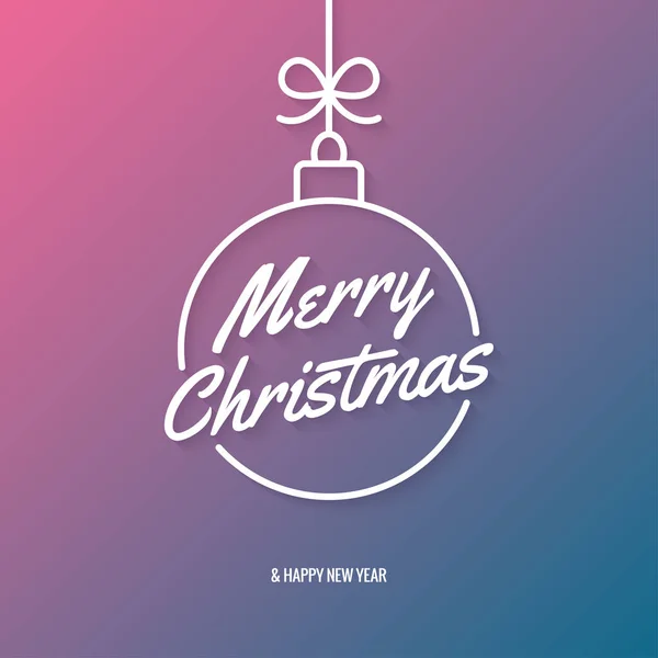 Frohe Weihnachten Schriftzug mit Weihnachtskugel abstrakten Hintergrund — Stockvektor