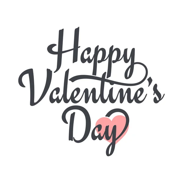 Lettrage vintage Saint Valentin. Signe de Saint-Valentin avec coeur sur fond blanc — Image vectorielle