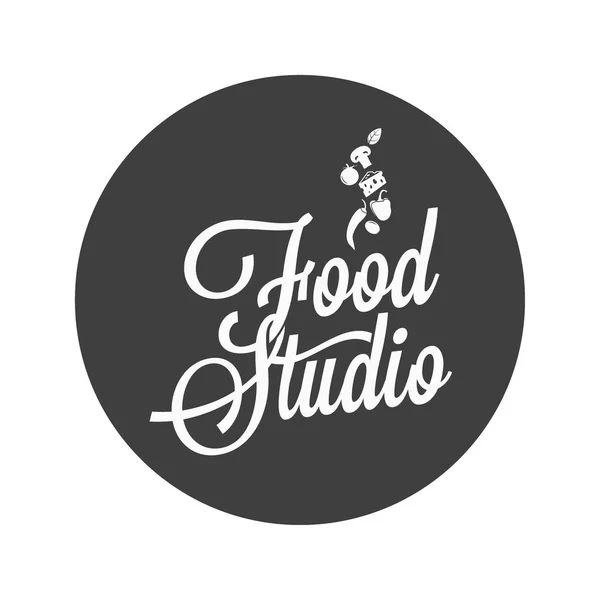 Comida estúdio vintage avatar no fundo branco —  Vetores de Stock