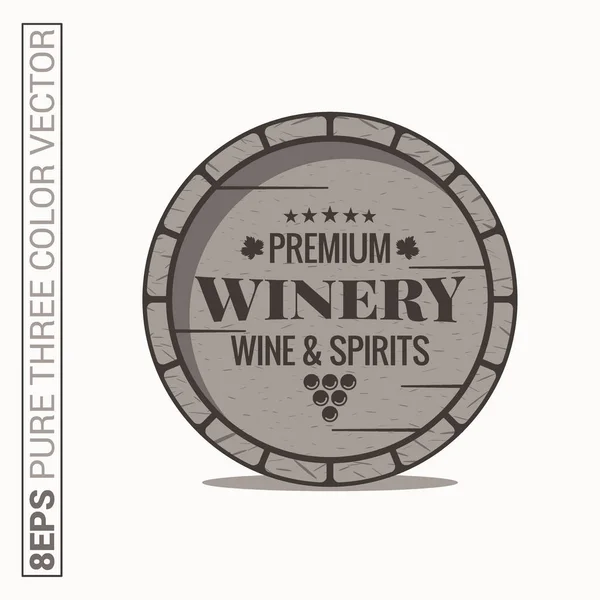 Hordó bor logó. Pincészet bor és a szeszes italok címkéjén a fehér háttér — Stock Vector