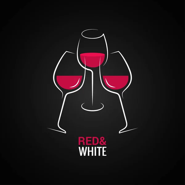 Wein-Toast-Logo. Rot- und Weißweinglas — Stockvektor