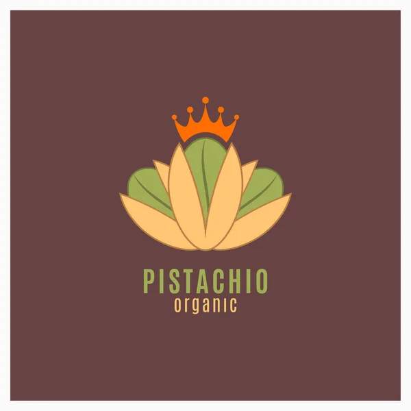 Pistacje zielone logo wektor znak. Żywności ekologicznej — Wektor stockowy