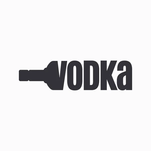 Wodka fles logo. Belettering teken van wodka — Stockvector