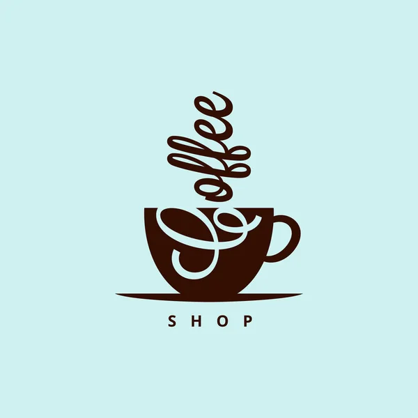 Koffie kopje logo. Teken van de coffeeshop vector — Stockvector