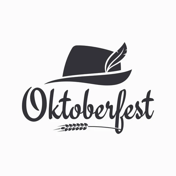Oktoberfest sombrero logo cerveza sobre fondo blanco — Vector de stock