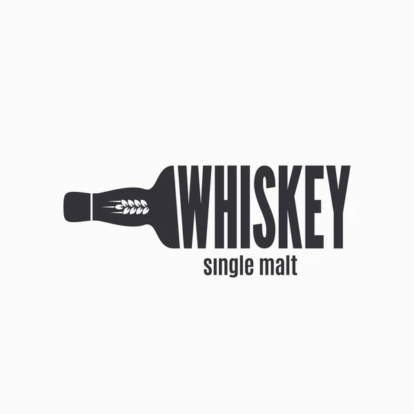 Whiskey bottle logo. Lettering sign of whisky — Stock Vector