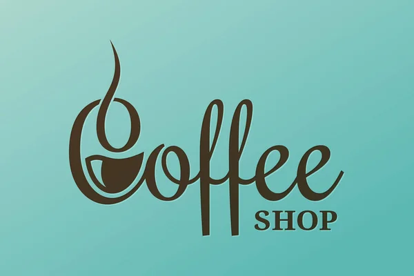 Kahve yazı tasarımı. Kahve logo vektör fincan — Stok Vektör
