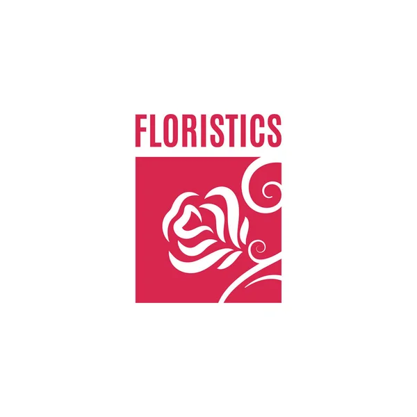 Flor subiu logotipo. Design conceito de loja de flores —  Vetores de Stock