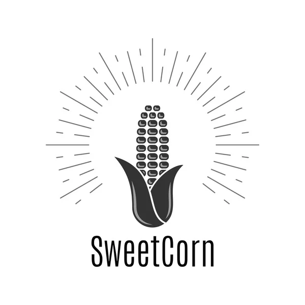 Logo de maíz dulce. Diseño de maíz sobre fondo blanco — Archivo Imágenes Vectoriales