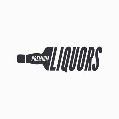 Liquor bottle glass logo on white background clipart