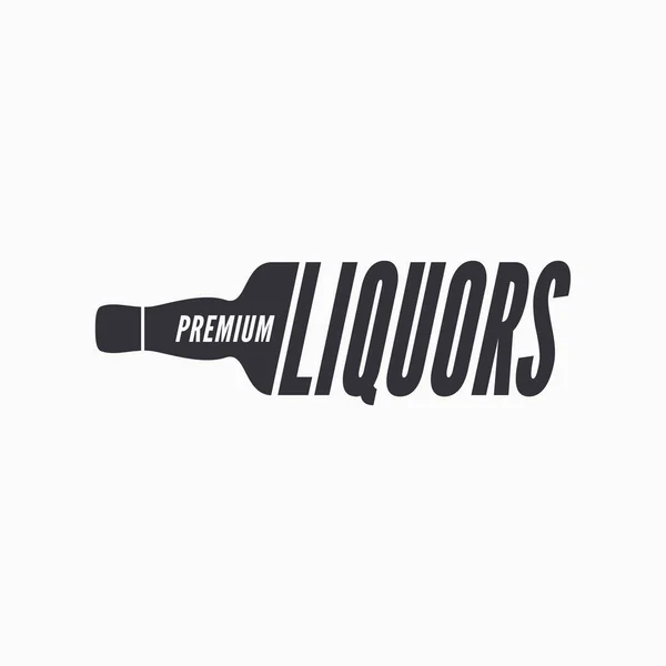 Logotipo de vidro garrafa de licor no fundo branco — Vetor de Stock