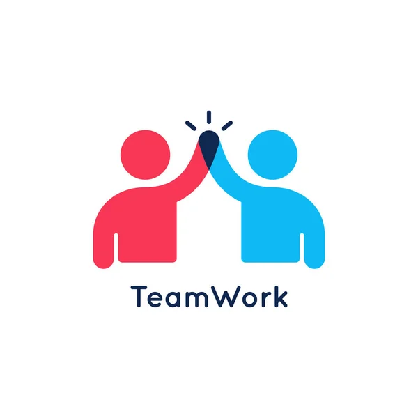 Teamwork concept logo. Team werk pictogram op wit — Stockvector