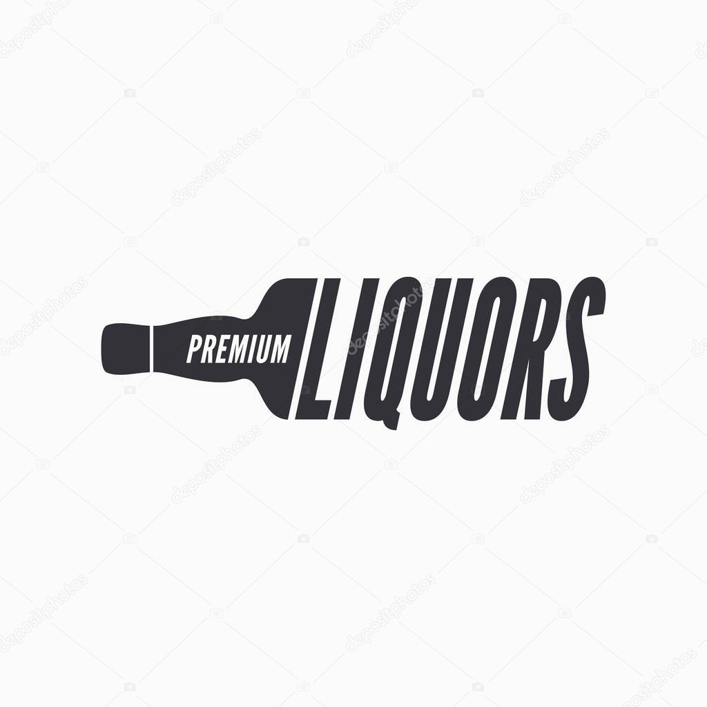 Liquor bottle logo on white background 8 eps