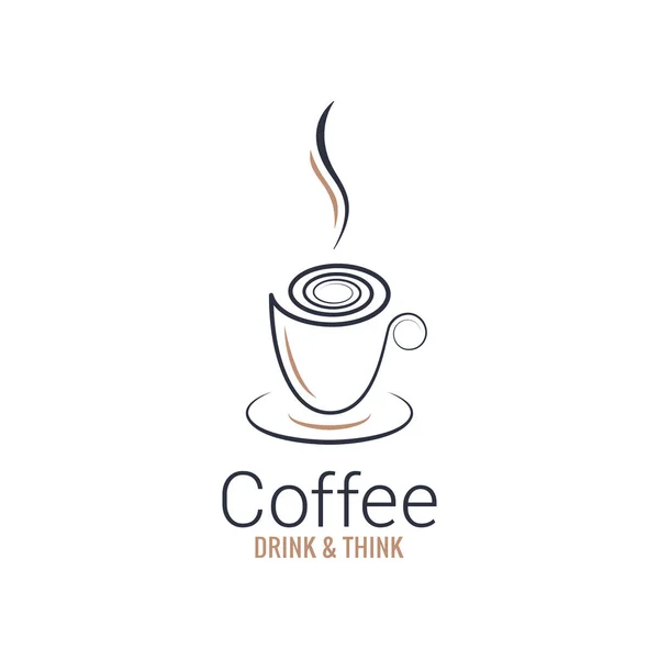 Koffie kopje abstract ontwerp op witte achtergrond — Stockvector