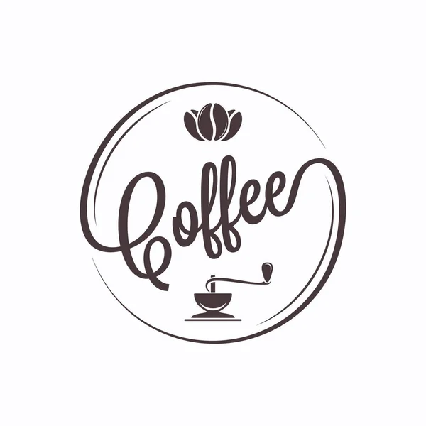 Koffie ronde logo op witte banner achtergrond — Stockvector