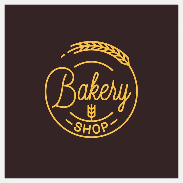 Bakery shop logo. Round linear logo of bakery — Stock Vector