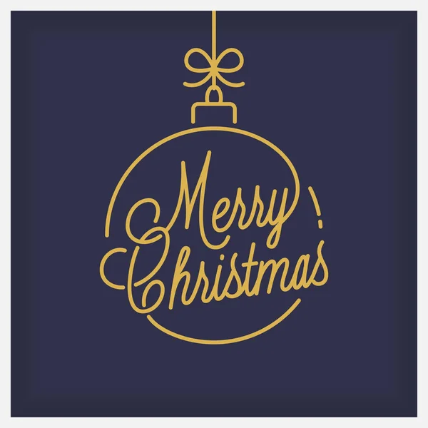 メリークリスマスのロゴ。丸みを帯びた線形のクリスマスレタリング — ストックベクタ