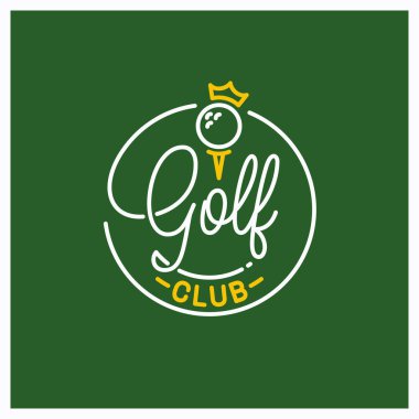 Golf kulübü logosu. Golf topunun yuvarlak doğrusal logosu