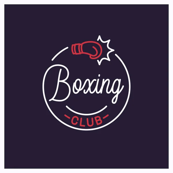 Логотип боксерского клуба. Круглый линейный логотип бокса — стоковый вектор