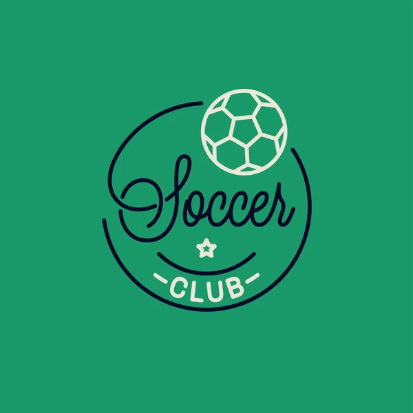 Voetbal club logo. Ronde lineaire logo van voetbal — Stockvector