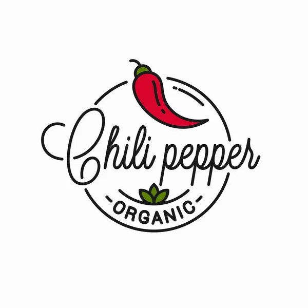 Chili peper logo. Ronde lineaire logo van chili — Stockvector