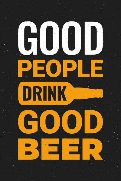 Αφίσα μπύρας με μπουκάλι μπύρας σε μαύρο φόντο — Διανυσματικό Αρχείο