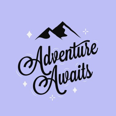 Macera mavi arkaplanda logo harfleri bekliyor