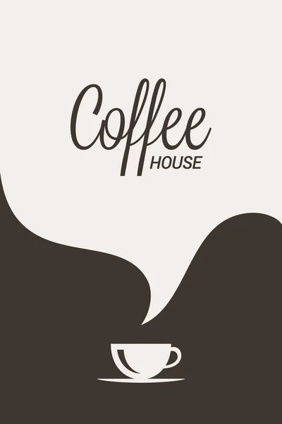 コーヒーカップのロゴ。コーヒーバナーのコンセプトベクトル — ストックベクタ