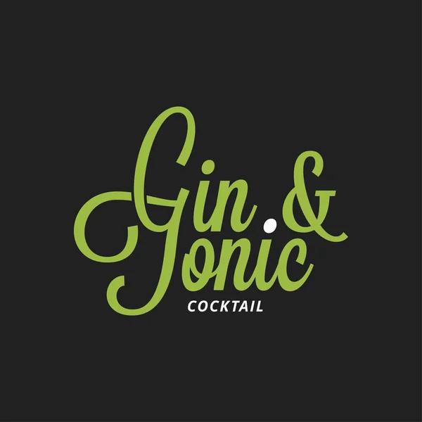 Gin e tonic lettering su sfondo nero — Vettoriale Stock