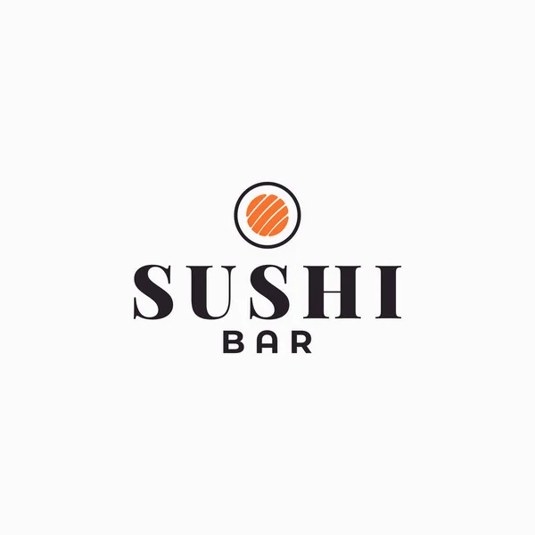 Logo de la barra de sushi. Rollo de sushi sobre fondo blanco — Vector de stock