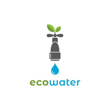 Arka planda su karıştırıcısı olan eko su logosu