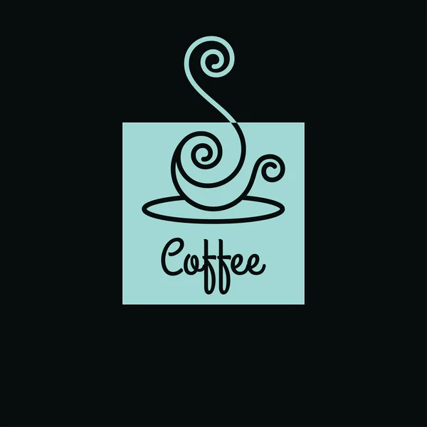 Logo taza de café. Arte lineal taza de café — Vector de stock