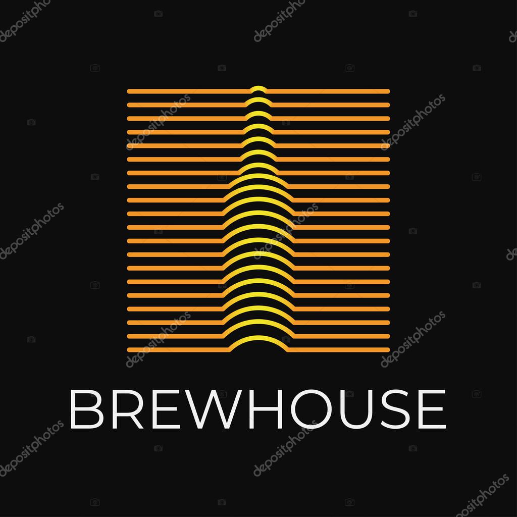 Beer bottle logo on black background 8 eps