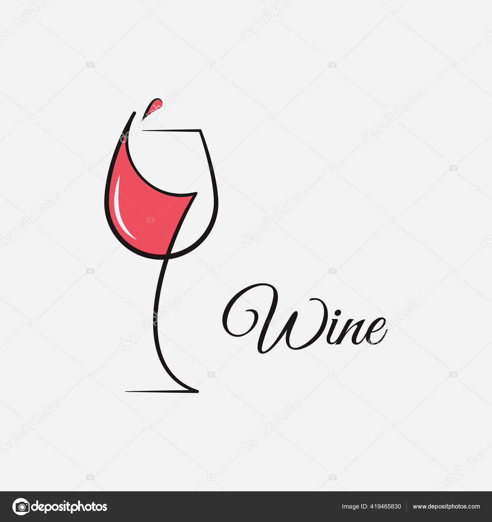 Wine glass logo deals