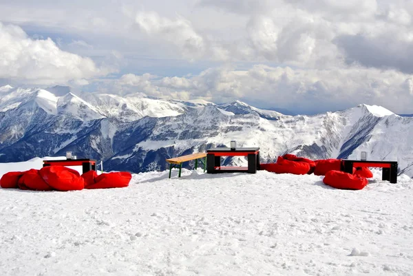 Zona Descanso Estación Esquí Gudauri Georgia — Foto de Stock