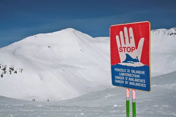 Stop sign in the Gudauri ski resort, Greater Caucasus Mountain Range, Georgia