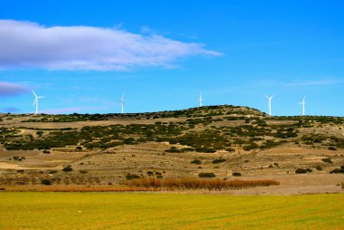 Elektrik rüzgar değirmenleri, Aragon, İspanya 